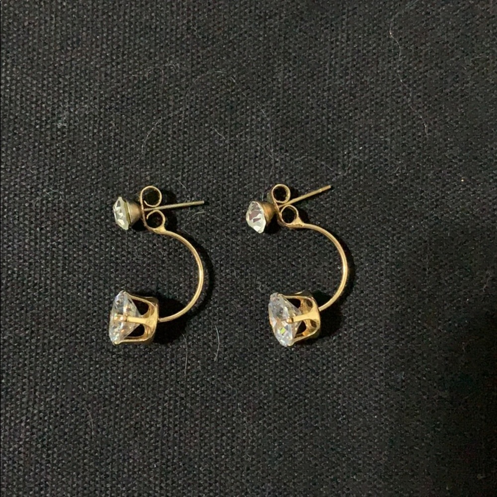 Diamond stud earrings with bigger diamond backs